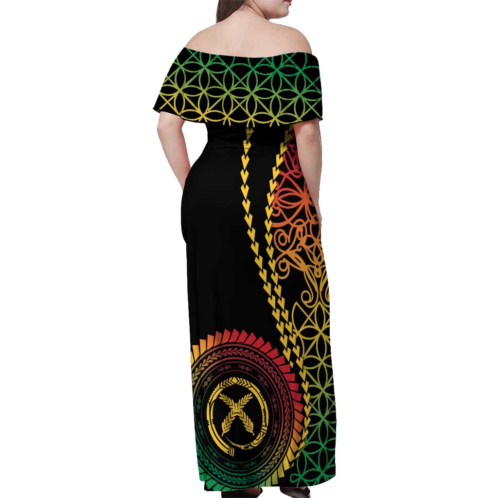 Proudly Ni-Van Sandroing Inspired Classic Style Off Shoulder Maxi Dress