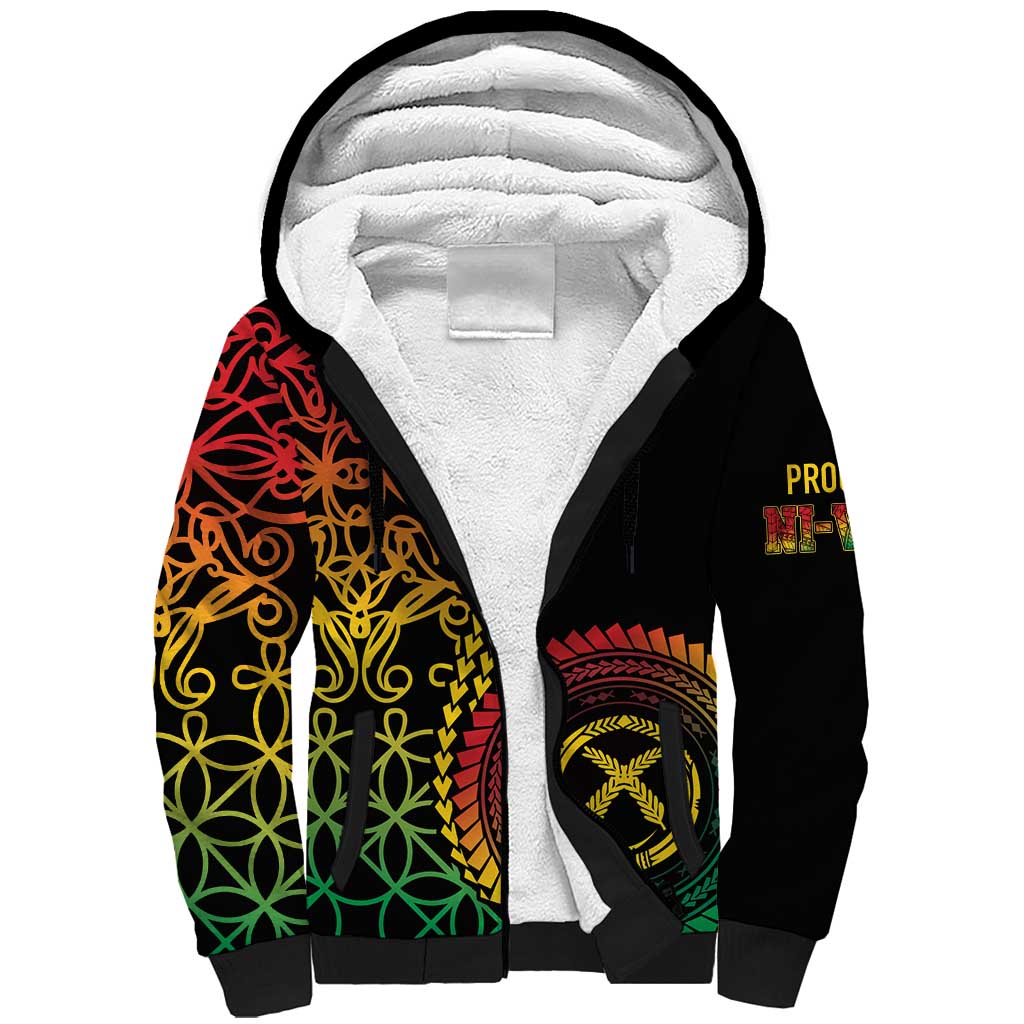 Proudly Ni-Van Sandroing Inspired Classic Style Sherpa Hoodie LT7 Unisex Colorful - Polynesian Pride