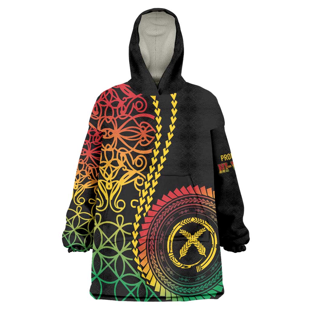 Proudly Ni-Van Sandroing Inspired Classic Style Wearable Blanket Hoodie LT7 One Size Colorful - Polynesian Pride