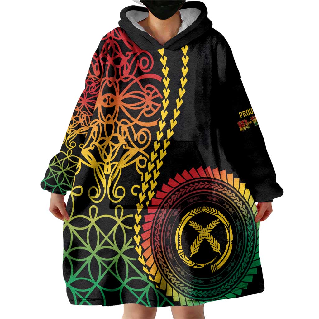 Proudly Ni-Van Sandroing Inspired Classic Style Wearable Blanket Hoodie LT7 - Polynesian Pride