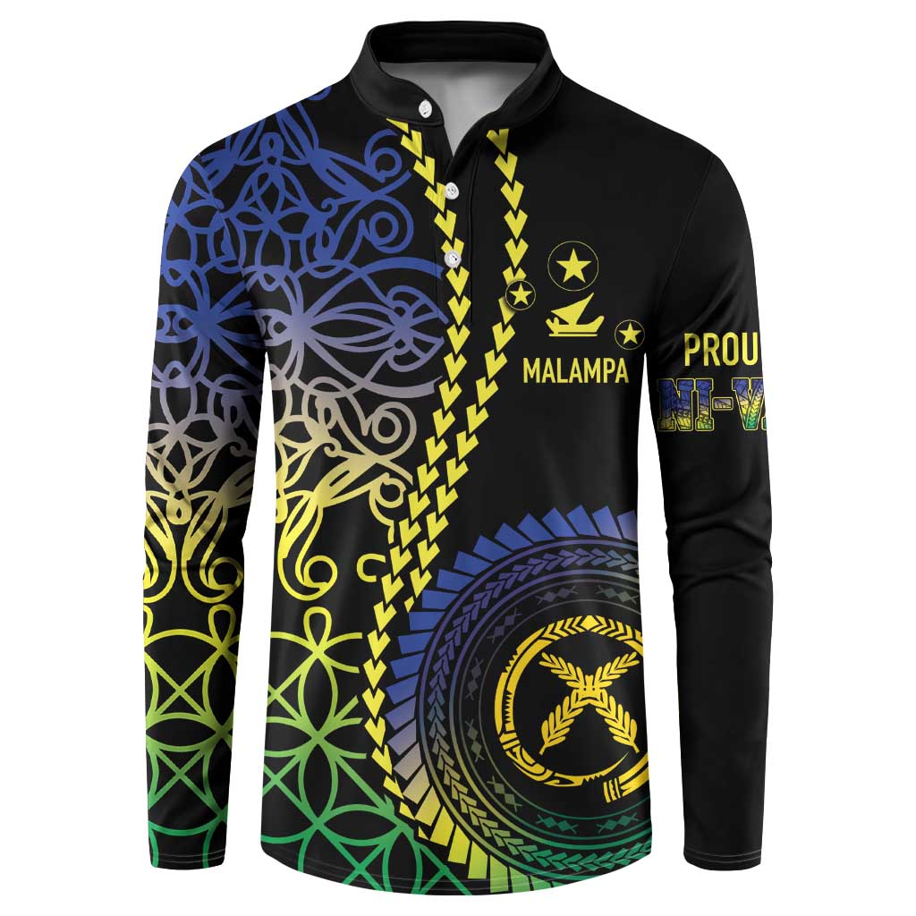 Proudly Ni-Van Sandroing Inspired Button Sweatshirt Malampa Classic Style LT7 Colorful - Polynesian Pride