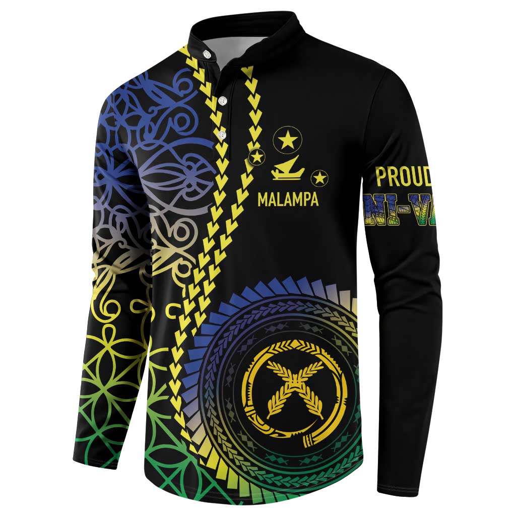Proudly Ni-Van Sandroing Inspired Button Sweatshirt Malampa Classic Style LT7 - Polynesian Pride