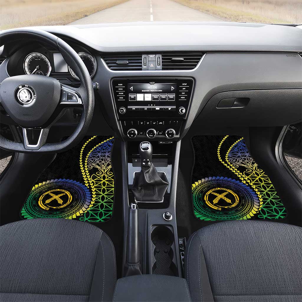 Proudly Ni-Van Sandroing Inspired Car Mats Malampa Classic Style LT7 Set 2pcs - Front Colorful - Polynesian Pride