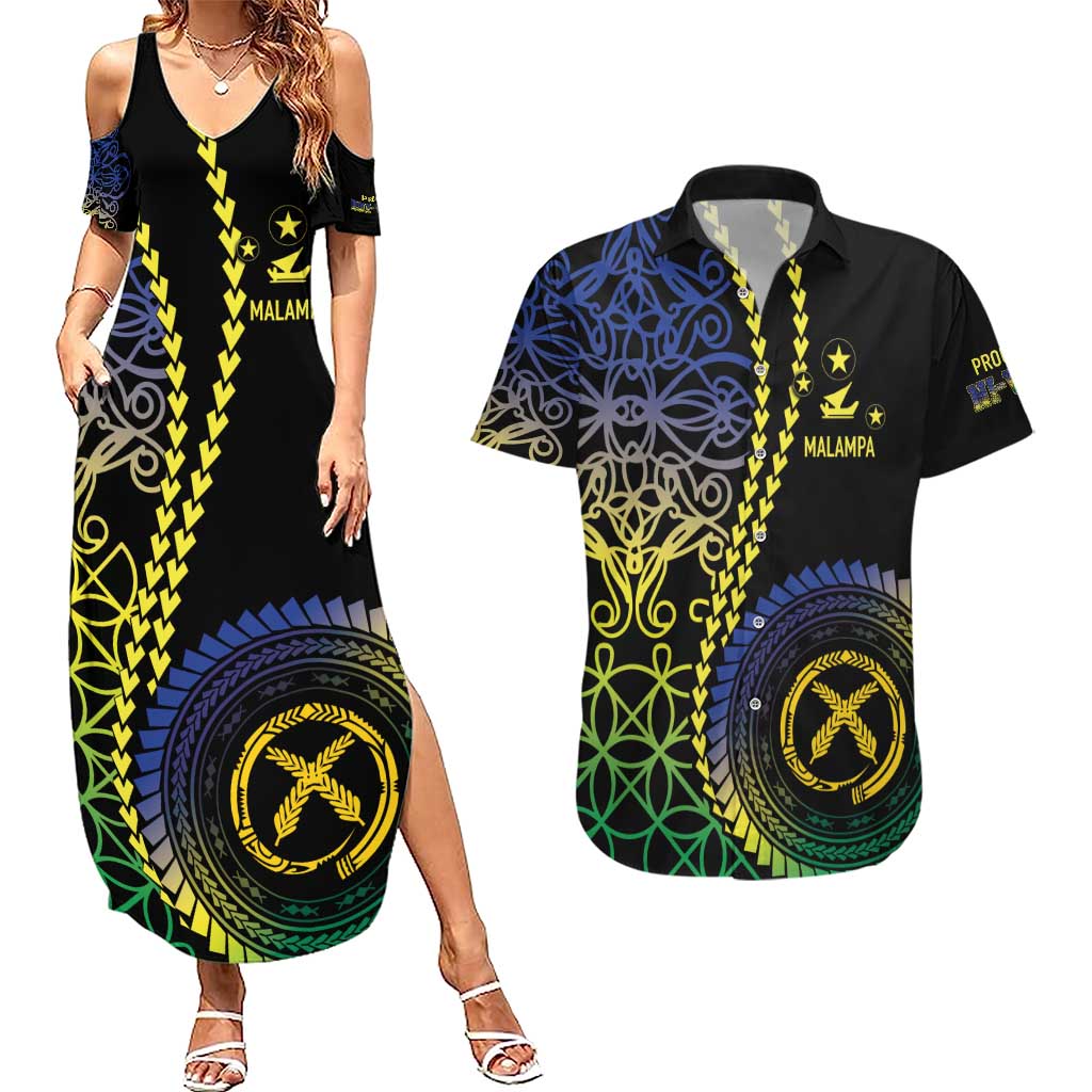 Proudly Ni-Van Sandroing Inspired Couples Matching Summer Maxi Dress and Hawaiian Shirt Malampa Classic Style LT7 Colorful - Polynesian Pride