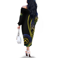Proudly Ni-Van Sandroing Inspired Family Matching Off The Shoulder Long Sleeve Dress and Hawaiian Shirt Malampa Classic Style