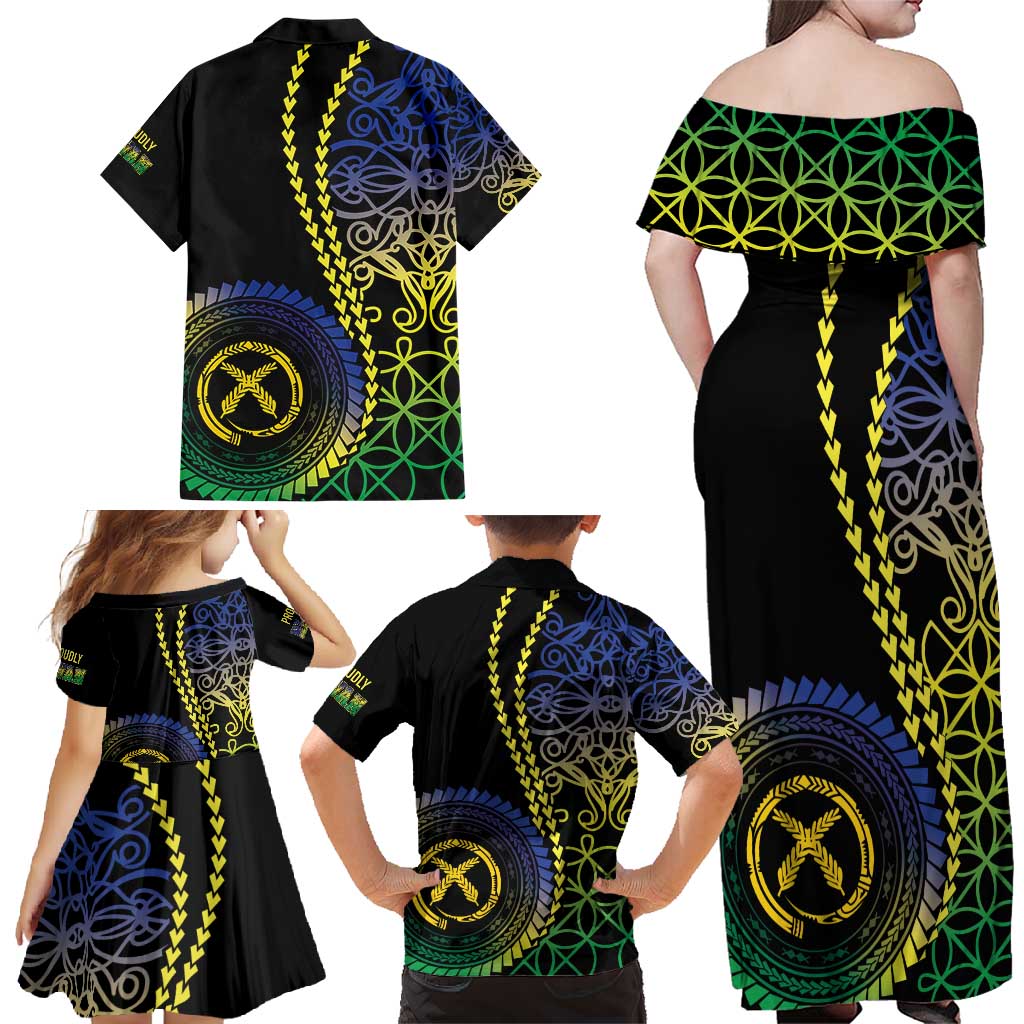 Proudly Ni-Van Sandroing Inspired Family Matching Off Shoulder Maxi Dress and Hawaiian Shirt Malampa Classic Style