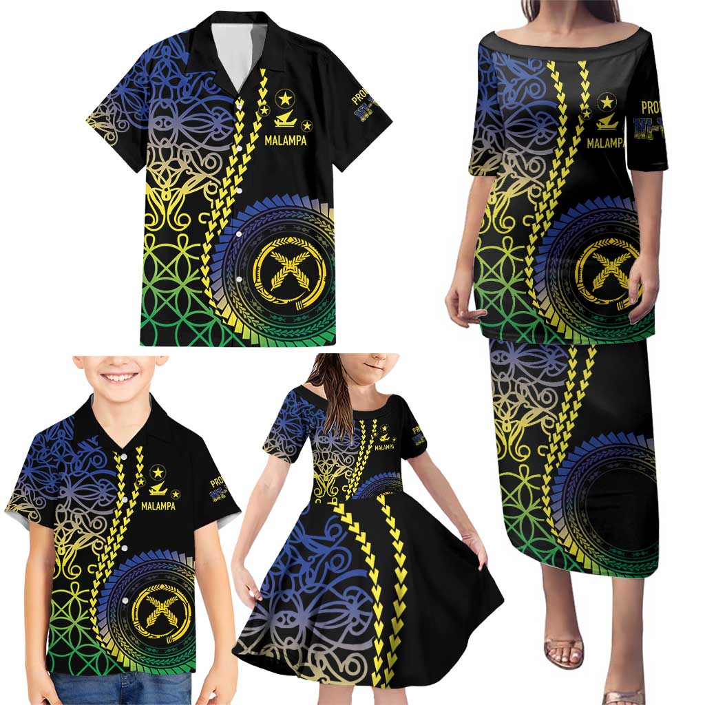 Proudly Ni-Van Sandroing Inspired Family Matching Puletasi and Hawaiian Shirt Malampa Classic Style LT7 - Polynesian Pride