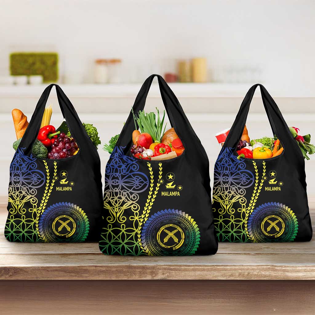 Proudly Ni-Van Sandroing Inspired Grocery Bag Malampa Classic Style LT7 3-pack One Size Colorful - Polynesian Pride