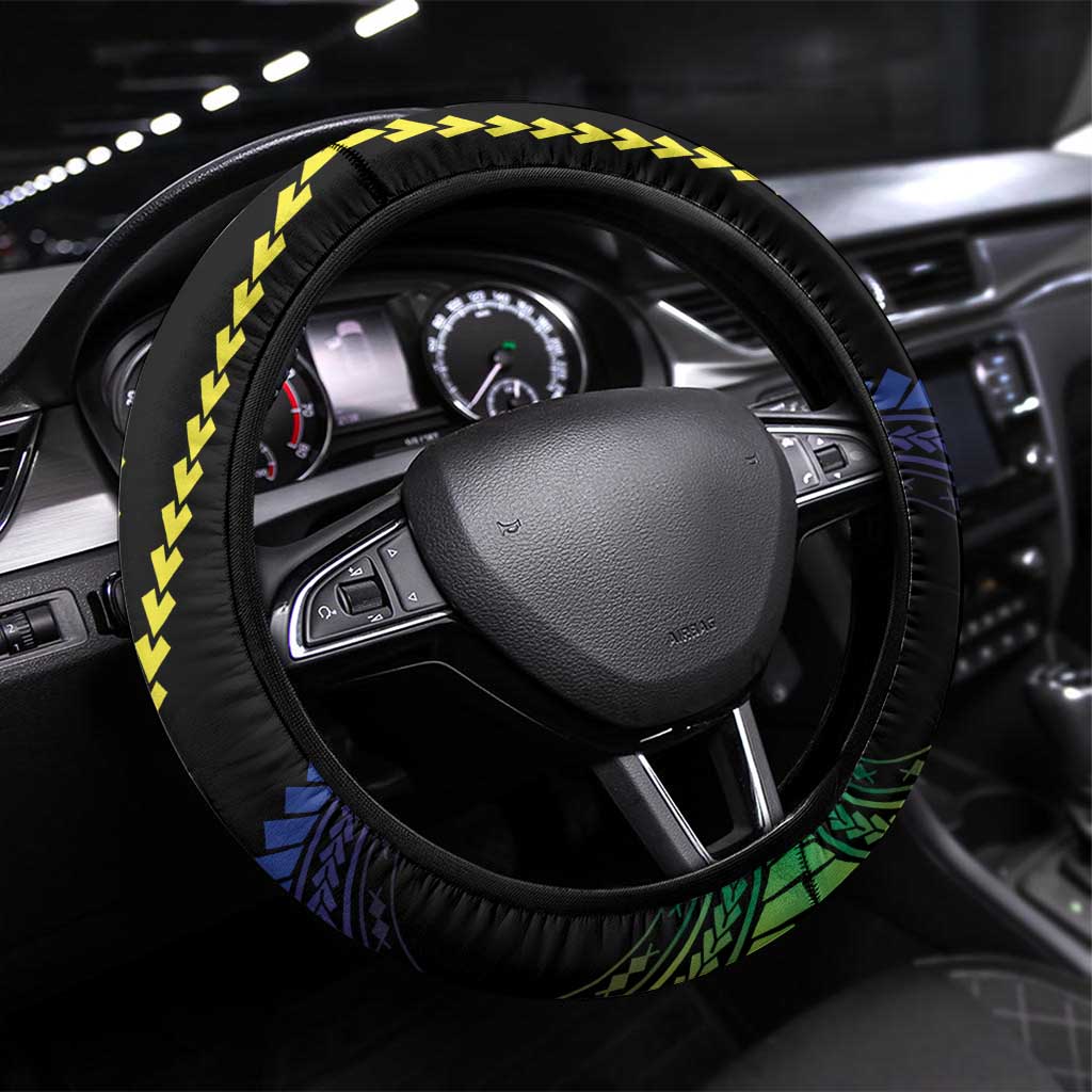 Proudly Ni-Van Sandroing Inspired Steering Wheel Cover Malampa Classic Style LT7 Universal Fit Colorful - Polynesian Pride