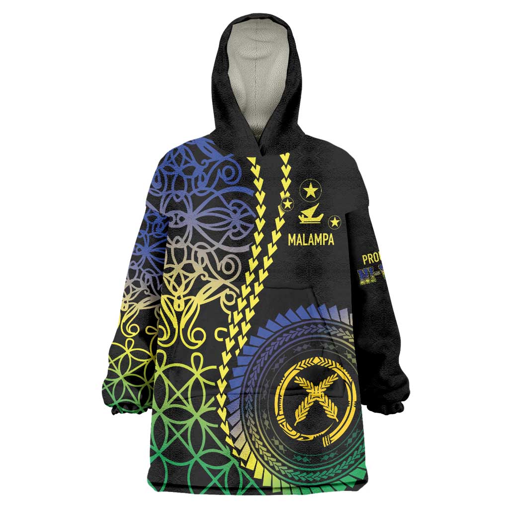 Proudly Ni-Van Sandroing Inspired Wearable Blanket Hoodie Malampa Classic Style LT7 One Size Colorful - Polynesian Pride