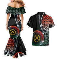 Proudly Ni-Van Sandroing Inspired Couples Matching Mermaid Dress and Hawaiian Shirt Penama Classic Style LT7 - Polynesian Pride