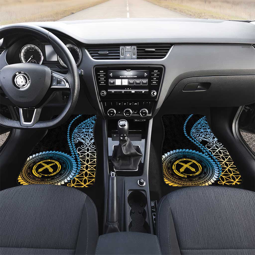 Proudly Ni-Van Sandroing Inspired Car Mats Sanma Classic Style LT7 Set 2pcs - Front Colorful - Polynesian Pride