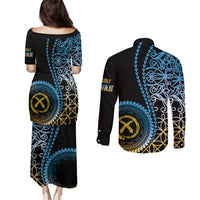 Proudly Ni-Van Sandroing Inspired Couples Matching Puletasi and Long Sleeve Button Shirt Sanma Classic Style LT7 - Polynesian Pride