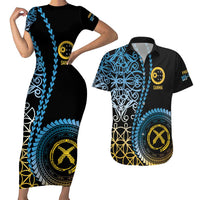 Proudly Ni-Van Sandroing Inspired Couples Matching Short Sleeve Bodycon Dress and Hawaiian Shirt Sanma Classic Style