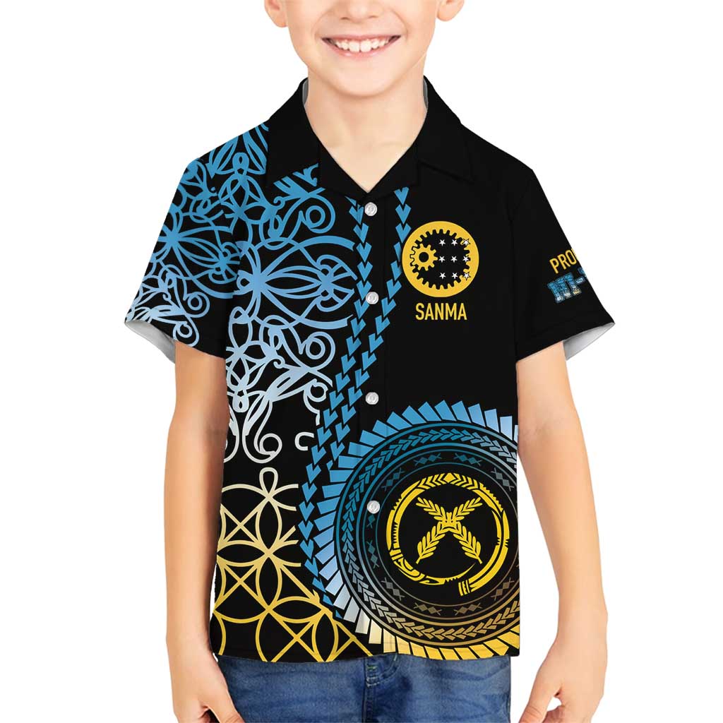 Proudly Ni-Van Sandroing Inspired Family Matching Off Shoulder Short Dress and Hawaiian Shirt Sanma Classic Style LT7 Son's Shirt Colorful - Polynesian Pride