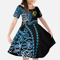Proudly Ni-Van Sandroing Inspired Family Matching Puletasi and Hawaiian Shirt Sanma Classic Style LT7 Daughter's Dress Colorful - Polynesian Pride