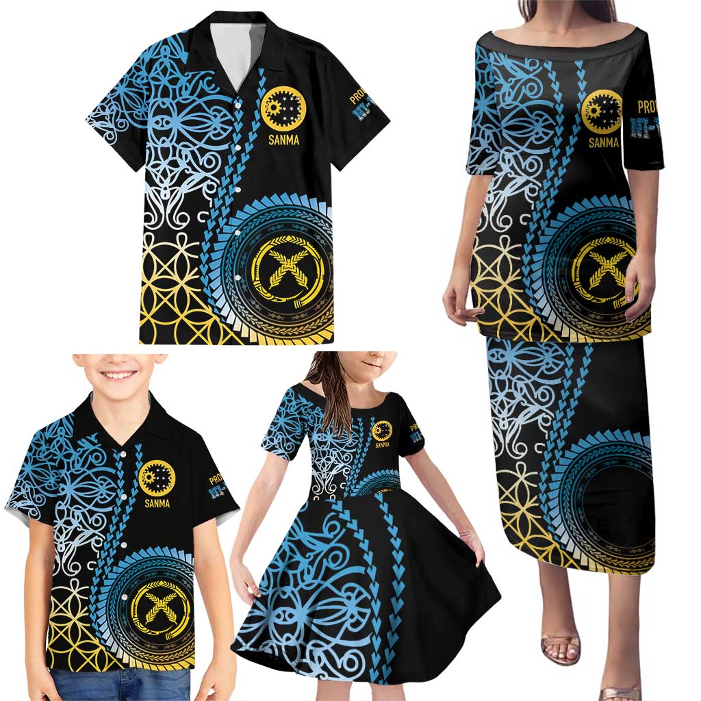 Proudly Ni-Van Sandroing Inspired Family Matching Puletasi and Hawaiian Shirt Sanma Classic Style LT7 - Polynesian Pride