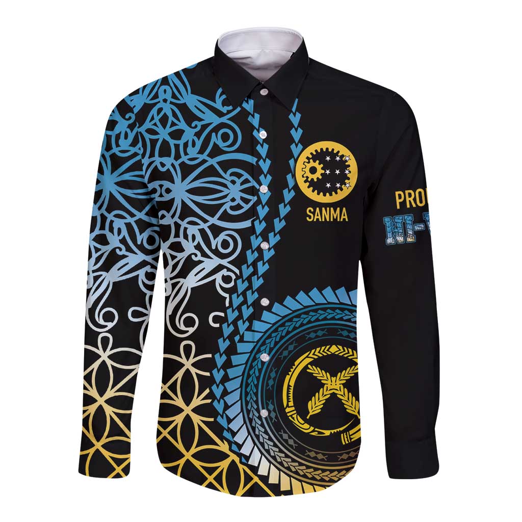 Proudly Ni-Van Sandroing Inspired Long Sleeve Button Shirt Sanma Classic Style LT7 Unisex Colorful - Polynesian Pride