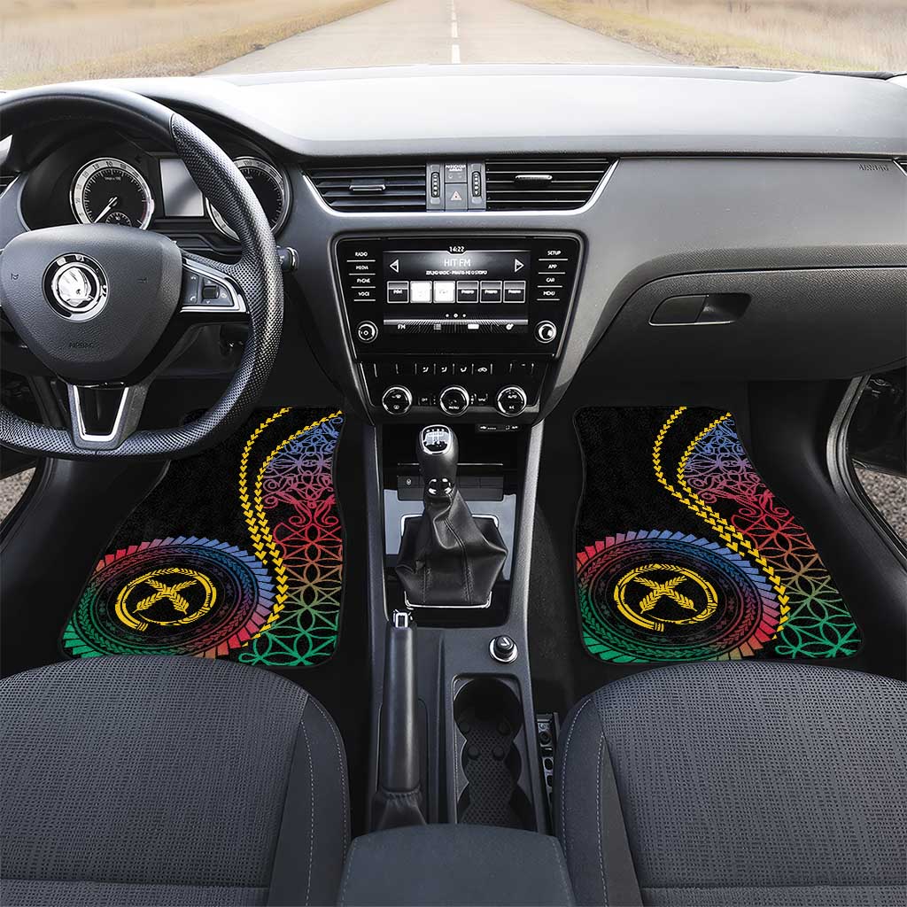 Proudly Ni-Van Sandroing Inspired Car Mats Shefa Classic Style LT7 Set 2pcs - Front Colorful - Polynesian Pride