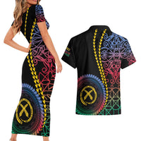 Proudly Ni-Van Sandroing Inspired Couples Matching Short Sleeve Bodycon Dress and Hawaiian Shirt Shefa Classic Style LT7 - Polynesian Pride
