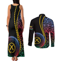 Proudly Ni-Van Sandroing Inspired Couples Matching Tank Maxi Dress and Long Sleeve Button Shirt Shefa Classic Style LT7 - Polynesian Pride