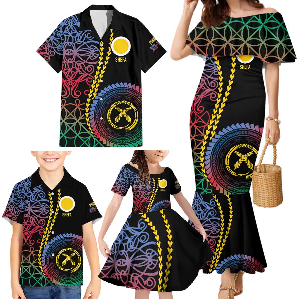 Proudly Ni-Van Sandroing Inspired Family Matching Mermaid Dress and Hawaiian Shirt Shefa Classic Style LT7 - Polynesian Pride