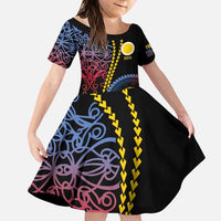 Proudly Ni-Van Sandroing Inspired Family Matching Puletasi and Hawaiian Shirt Shefa Classic Style LT7 Daughter's Dress Colorful - Polynesian Pride