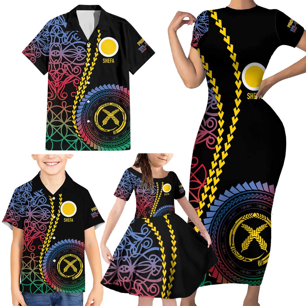 Proudly Ni-Van Sandroing Inspired Family Matching Short Sleeve Bodycon Dress and Hawaiian Shirt Shefa Classic Style LT7 - Polynesian Pride