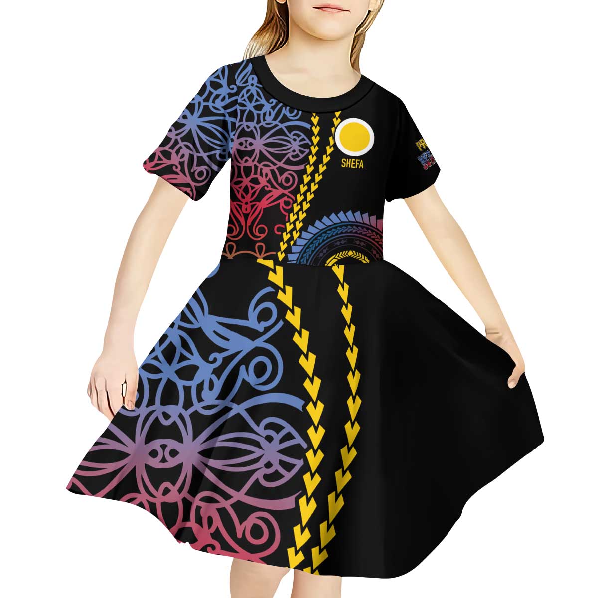 Proudly Ni-Van Sandroing Inspired Kid Short Sleeve Dress Shefa Classic Style
