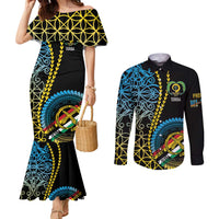 Proudly Ni-Van Sandroing Inspired Couples Matching Mermaid Dress and Long Sleeve Button Shirt Torba Classic Style LT7 Colorful - Polynesian Pride