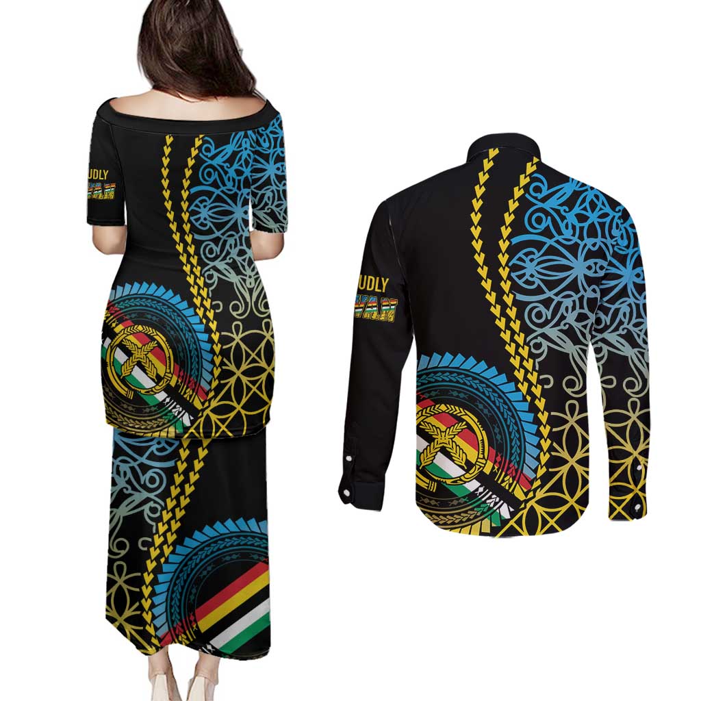 Proudly Ni-Van Sandroing Inspired Couples Matching Puletasi and Long Sleeve Button Shirt Torba Classic Style LT7 - Polynesian Pride
