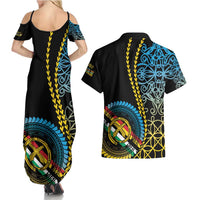 Proudly Ni-Van Sandroing Inspired Couples Matching Summer Maxi Dress and Hawaiian Shirt Torba Classic Style LT7 - Polynesian Pride