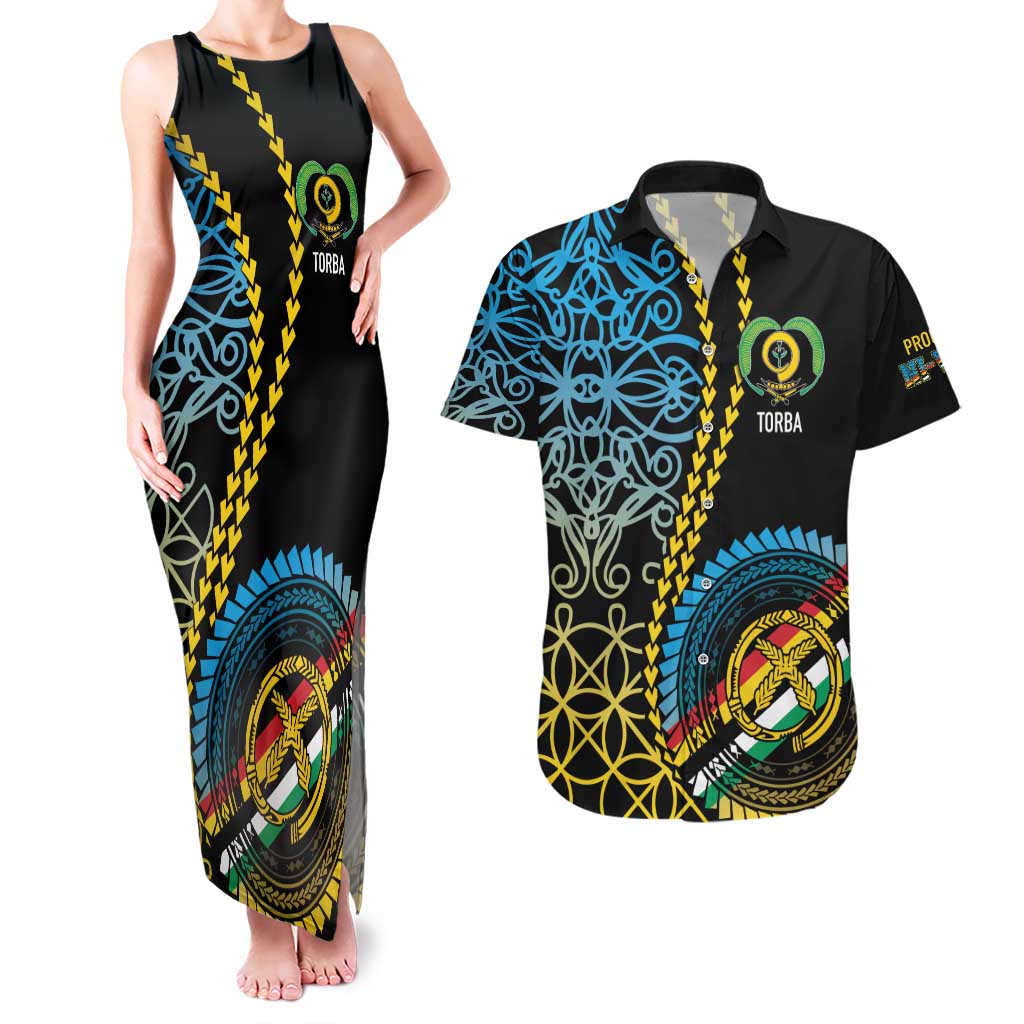 Proudly Ni-Van Sandroing Inspired Couples Matching Tank Maxi Dress and Hawaiian Shirt Torba Classic Style LT7 Colorful - Polynesian Pride