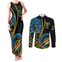 Proudly Ni-Van Sandroing Inspired Couples Matching Tank Maxi Dress and Long Sleeve Button Shirt Torba Classic Style LT7 Colorful - Polynesian Pride