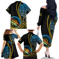 Proudly Ni-Van Sandroing Inspired Family Matching Off The Shoulder Long Sleeve Dress and Hawaiian Shirt Torba Classic Style