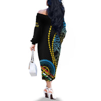 Proudly Ni-Van Sandroing Inspired Family Matching Off The Shoulder Long Sleeve Dress and Hawaiian Shirt Torba Classic Style