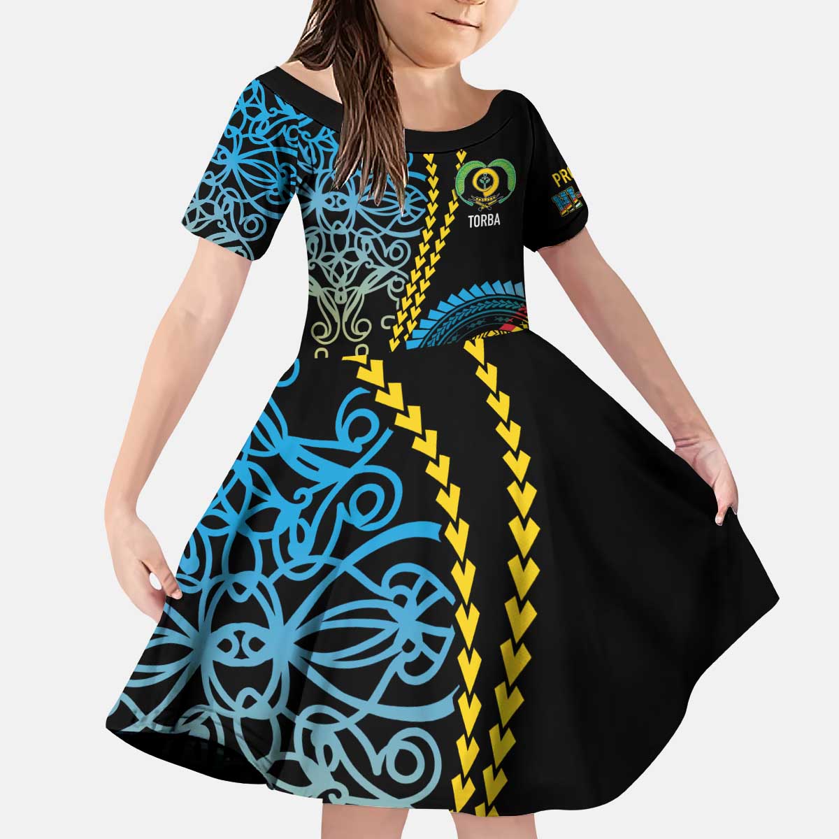 Proudly Ni-Van Sandroing Inspired Kid Short Sleeve Dress Torba Classic Style