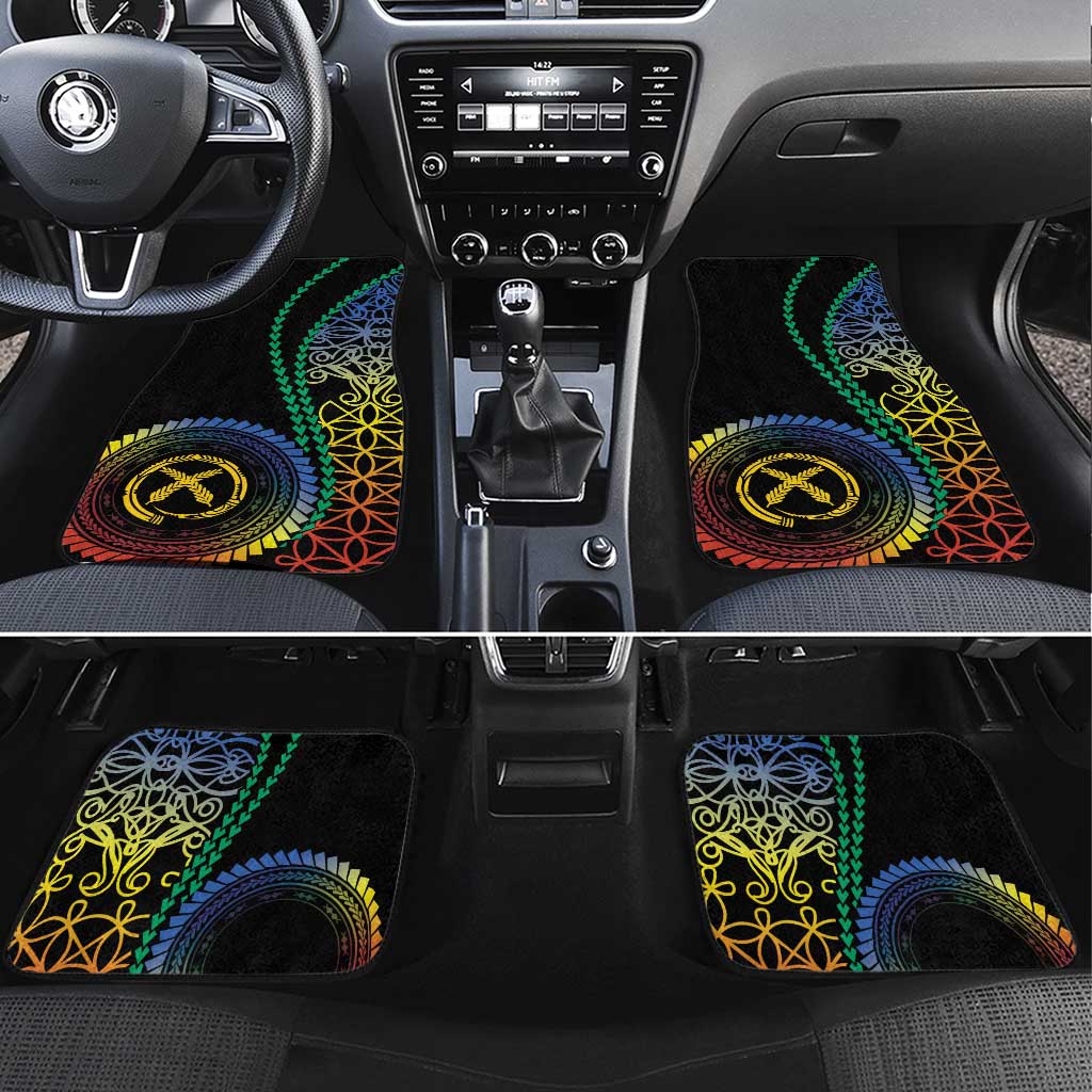 Proudly Ni-Van Sandroing Inspired Car Mats Tafea Classic Style LT7 Set 4pcs Colorful - Polynesian Pride