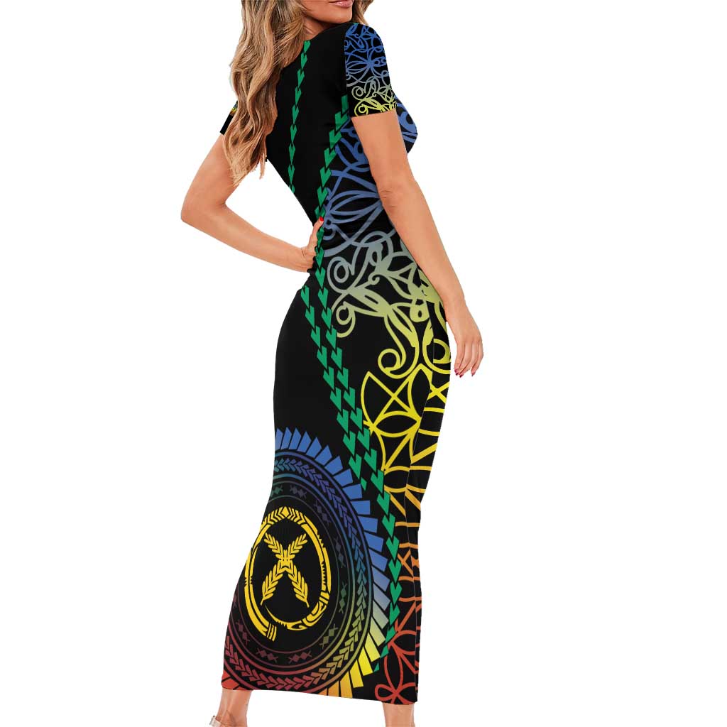 Proudly Ni-Van Sandroing Inspired Family Matching Short Sleeve Bodycon Dress and Hawaiian Shirt Tafea Classic Style