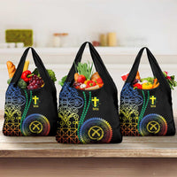 Proudly Ni-Van Sandroing Inspired Grocery Bag Tafea Classic Style LT7 3-pack One Size Colorful - Polynesian Pride