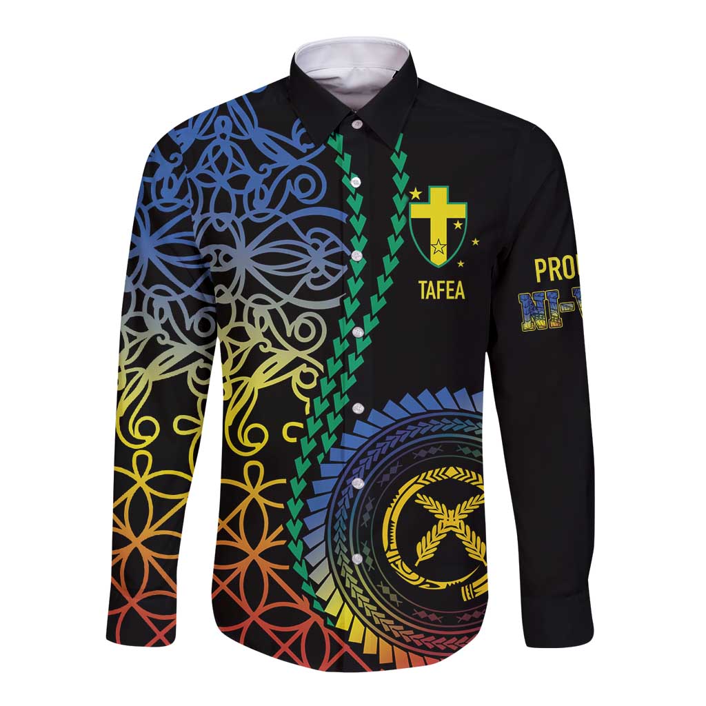 Proudly Ni-Van Sandroing Inspired Long Sleeve Button Shirt Tafea Classic Style LT7 Unisex Colorful - Polynesian Pride