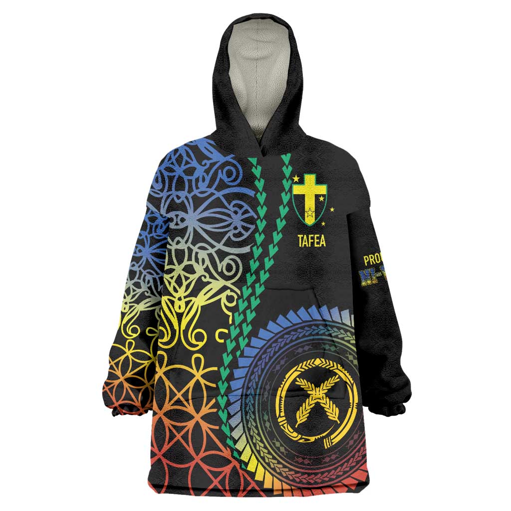 Proudly Ni-Van Sandroing Inspired Wearable Blanket Hoodie Tafea Classic Style LT7 One Size Colorful - Polynesian Pride