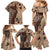 Bula Fiji Family Matching Mermaid Dress and Hawaiian Shirt Shark Tail Beige Masi Tapa