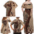 Bula Fiji Family Matching Off Shoulder Maxi Dress and Hawaiian Shirt Shark Tail Beige Masi Tapa