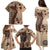 Bula Fiji Family Matching Puletasi and Hawaiian Shirt Shark Tail Beige Masi Tapa