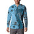 Bula Fiji Button Sweatshirt Shark Tail Turquoise Masi Tapa