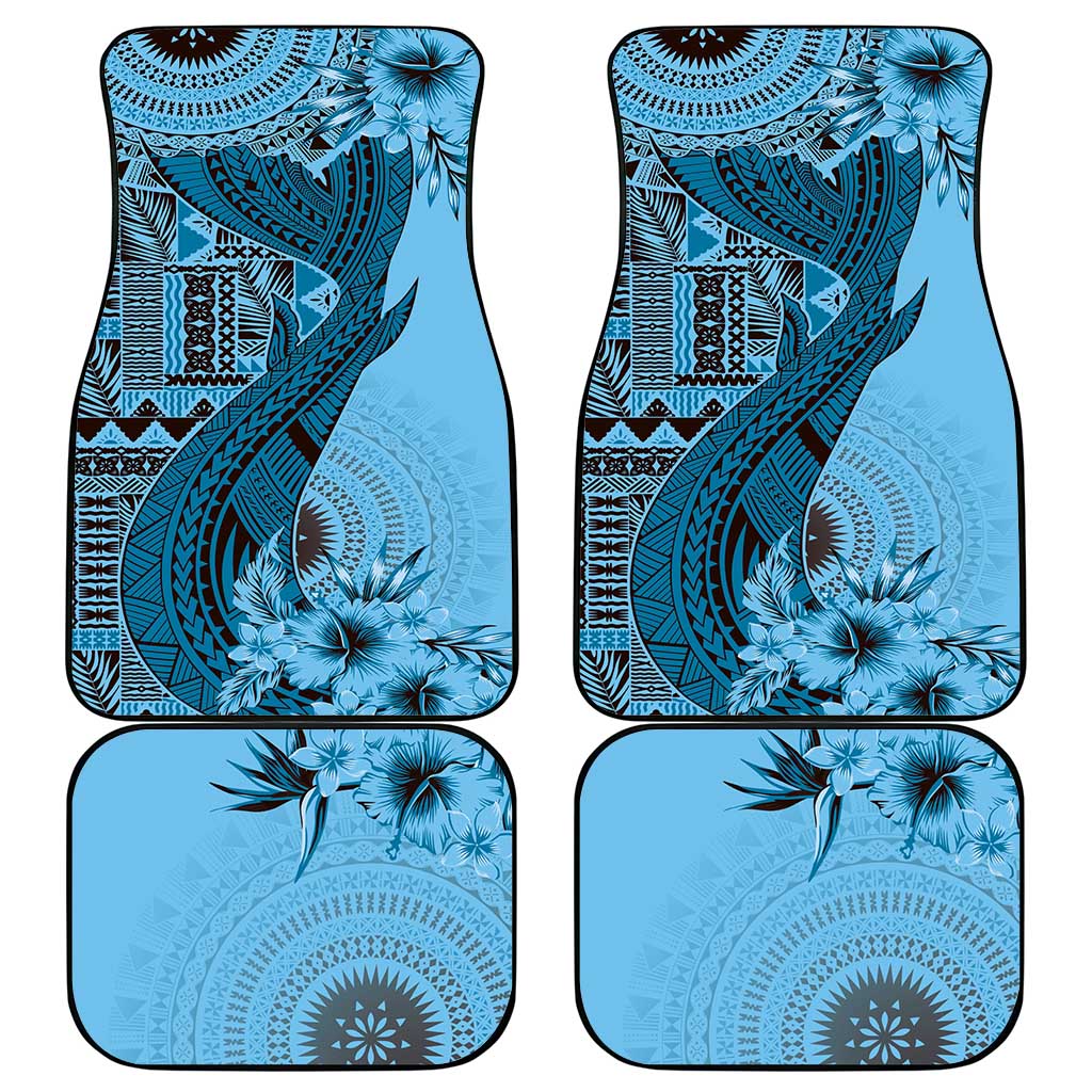 Bula Fiji Car Mats Shark Tail Turquoise Masi Tapa