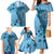 Bula Fiji Family Matching Mermaid Dress and Hawaiian Shirt Shark Tail Turquoise Masi Tapa