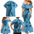 Bula Fiji Family Matching Mermaid Dress and Hawaiian Shirt Shark Tail Turquoise Masi Tapa