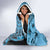 Bula Fiji Hooded Blanket Shark Tail Turquoise Masi Tapa